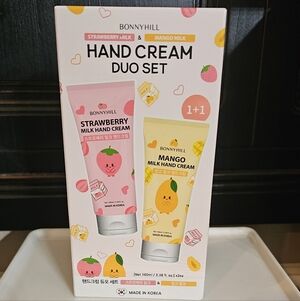 Bonnyhill Milk Hand Cream Duo Set - Strawberry & Mango, 3.38 oz Each